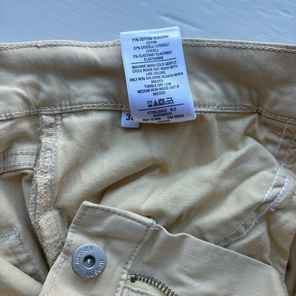Hudson Men’s Ace Skinny Ivory Cotton Chino Pants Size 38 - Picture 7 of 11
